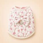Pull Blanc Fleur Rose Petit Chien