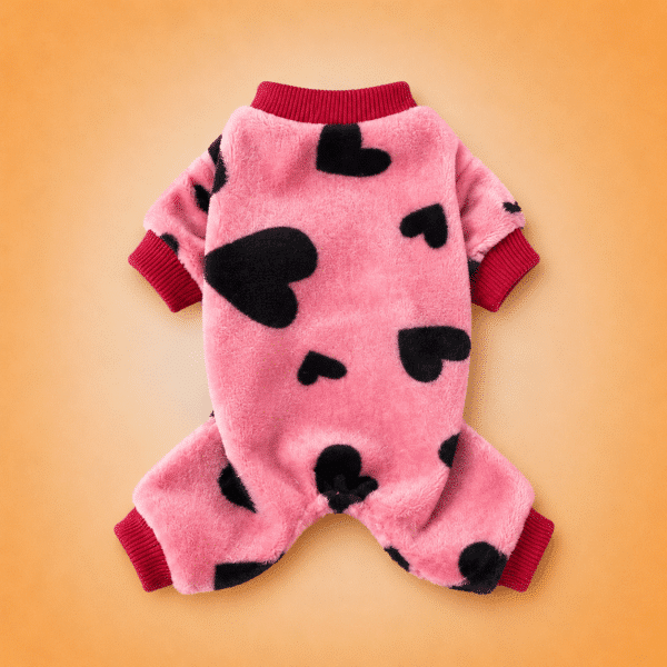 Pyjama pilou chihuahua coeur rose et noir