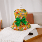 Robe chihuahua motif fleurs noeud vertgal