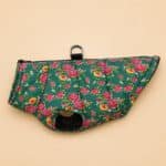 Veste Verte Fleur Rose Petit Chien