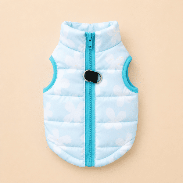 Doudoune noeud bleu pastel chihuahua