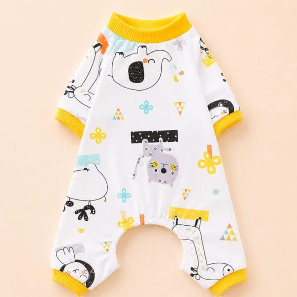 Pyjama pour chihuahua éléphant jaune et gris