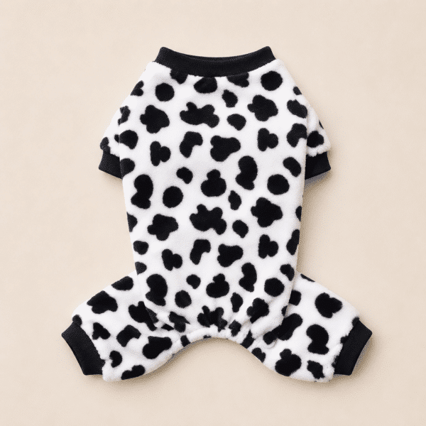 Pyjama pilou chihuahua vache noir et blanc