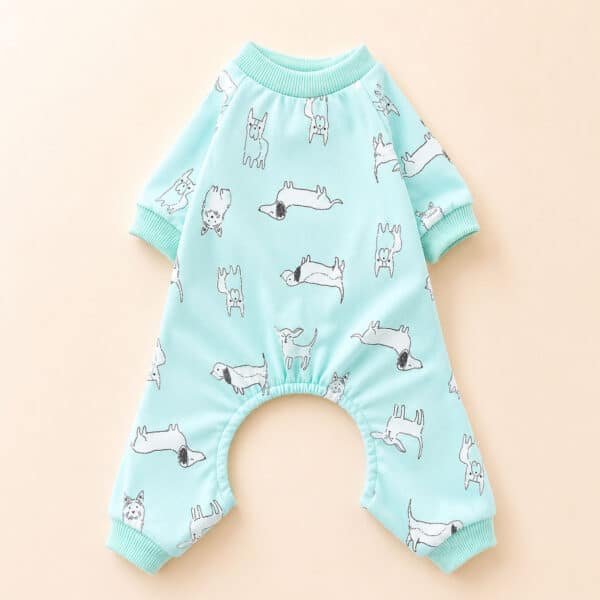 Pyjama pour chihuahua motif chien long bleu