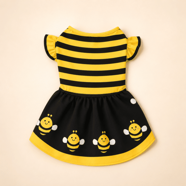 Robe motif abeille petit chien