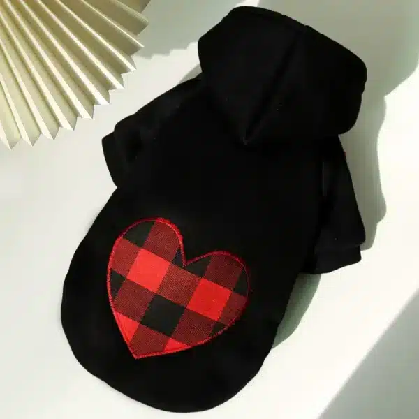 Sweet capuche motif coeur petit chien 4