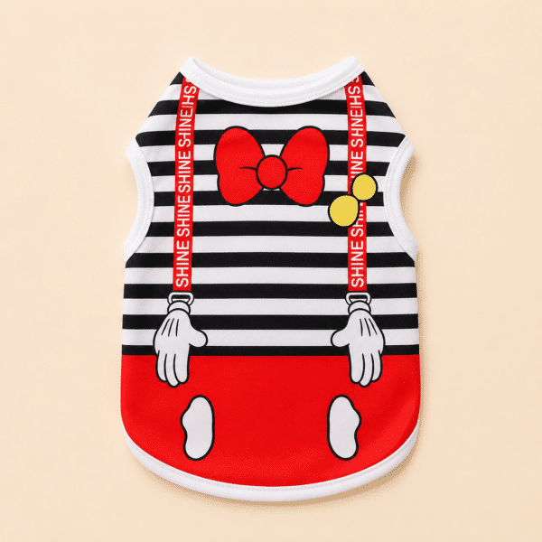 Gilet salopette rouge petit chien
