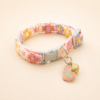 Collier pour chien coeur rose et bleu